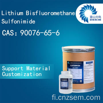Litiumbistrifluorimetaanisulfonimidifluorattu materiaali